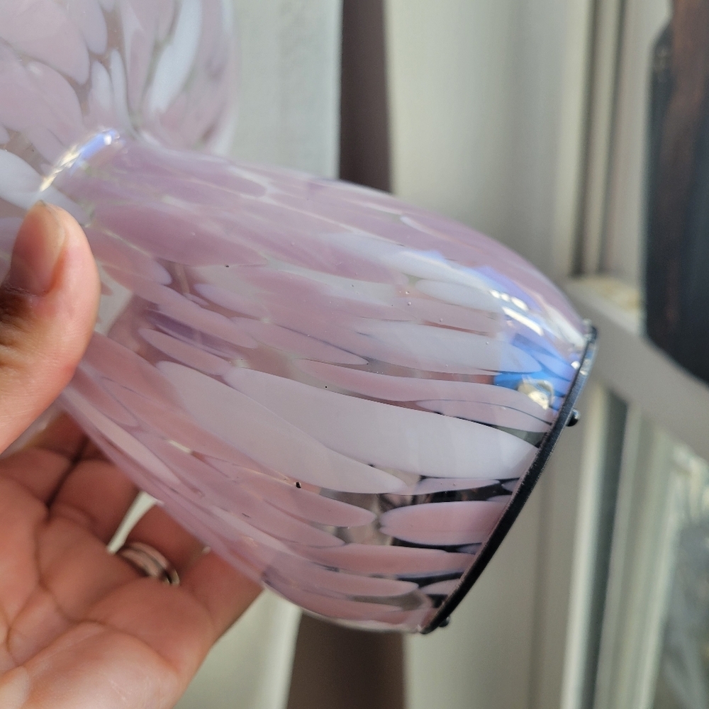 Home Decor Blush Pink & White Confetti Deco Glass Mushroom Lamp Light Up 6 - Picture 10 of 16